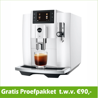 JURA E8 Piano White (EC) + Gratis proefpakket - 