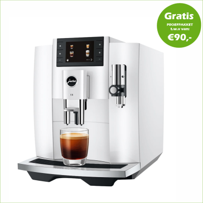 JURA E8 Piano White (EC) + Gratis proefpakket - 