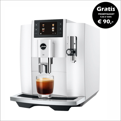 JURA E8 Piano White (EC) + Gratis proefpakket - 