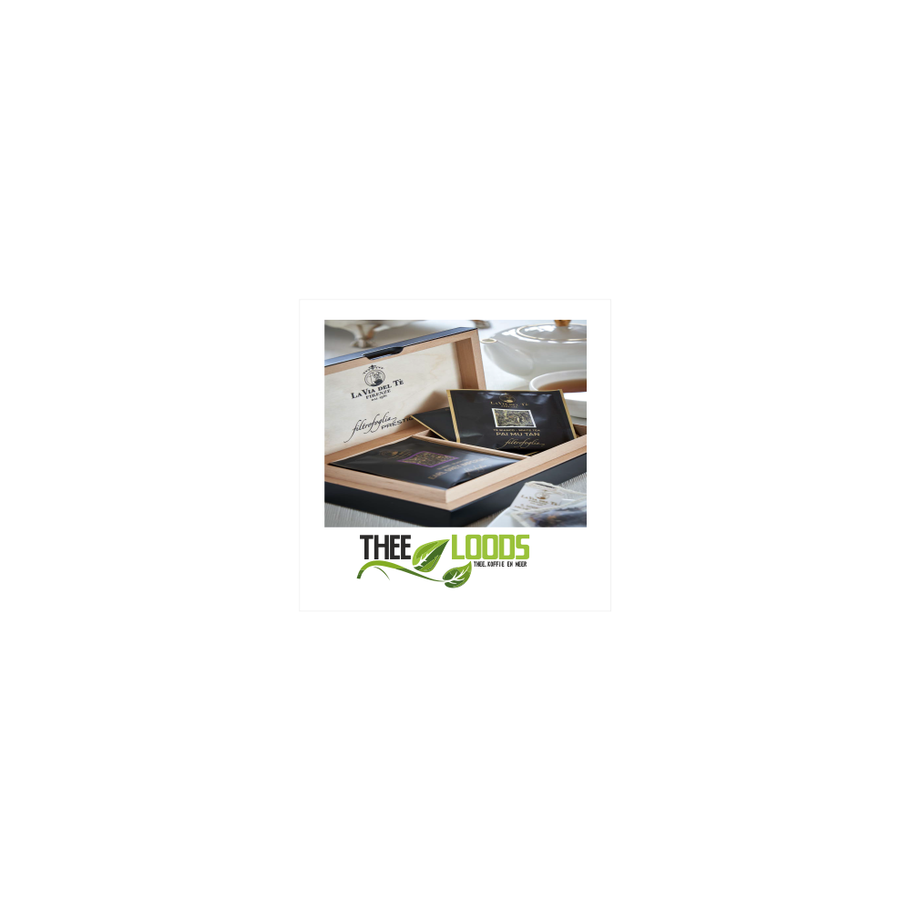 Theedoos gevuld zwart-hout -